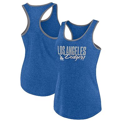 Women's Fanatics Heather Royal Los Angeles Dodgers Fuel Racerback Tank Top