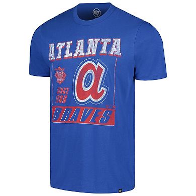 Men's '47 Royal Atlanta Braves Outlast Franklin T-Shirt