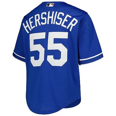 Youth Mitchell & Ness Orel Hershiser Royal Los Angeles Dodgers Cooperstown CollectionÂ Mesh Batting Practice Jersey