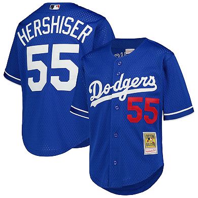 Youth Mitchell & Ness Orel Hershiser Royal Los Angeles Dodgers Cooperstown CollectionÂ Mesh Batting Practice Jersey