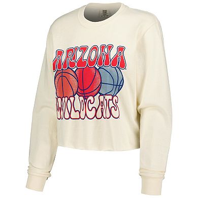 Women's Natural Arizona Wildcats Comfort Colors Basketball Cropped Long Sleeve T-Shirt