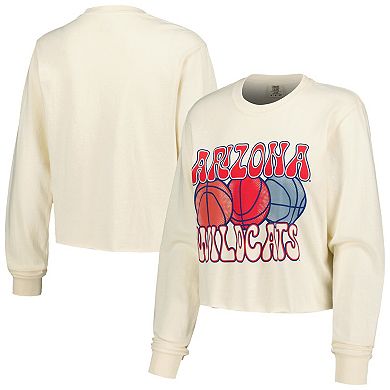 Women's Natural Arizona Wildcats Comfort Colors Basketball Cropped Long Sleeve T-Shirt