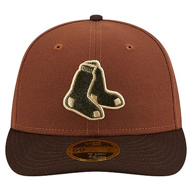 Men's New Era Brown Boston Red Sox Velvet Logo Fill Low Profile 59FIFTY FItted Hat