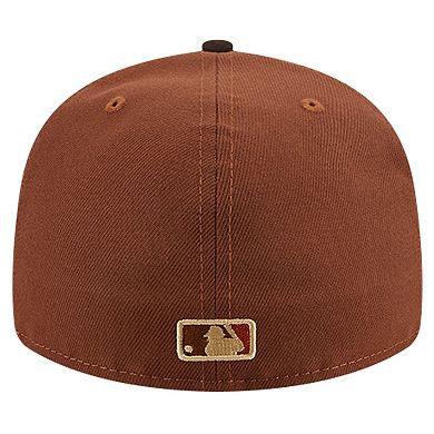 Men's New Era Brown Boston Red Sox Velvet Logo Fill Low Profile 59FIFTY FItted Hat