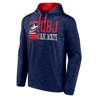 Men's Fanatics Navy Columbus Blue Jackets Never Quit Pullover Hoodie