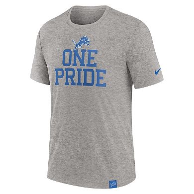 Men's Nike Heather Gray Detroit Lions Blitz Tri-Blend T-Shirt