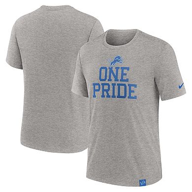 Men's Nike Heather Gray Detroit Lions Blitz Tri-Blend T-Shirt