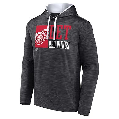 Men's Fanatics Charcoal Detroit Red Wings Never Quit Pullover Hoodie