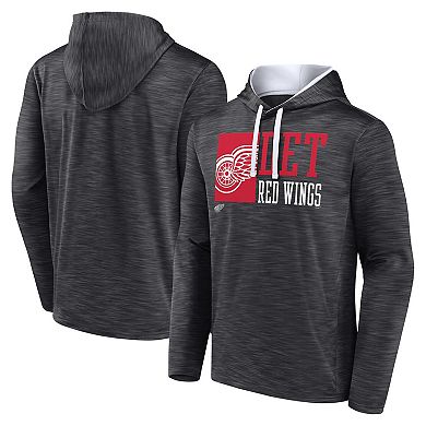 Men's Fanatics Charcoal Detroit Red Wings Never Quit Pullover Hoodie