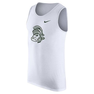 Men's Nike White Michigan State Spartans Vintage Logo Performance Tank Top