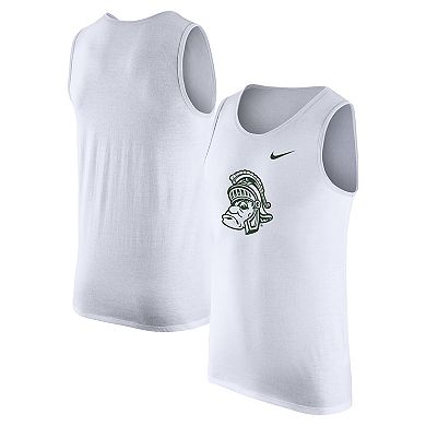 Men's Nike White Michigan State Spartans Vintage Logo Performance Tank Top