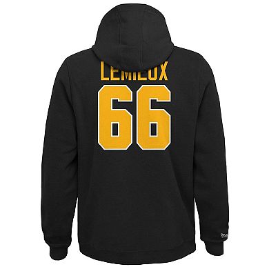 Youth Mitchell & Ness Mario Lemieux Black Pittsburgh Penguins Name & Number Pullover Hoodie