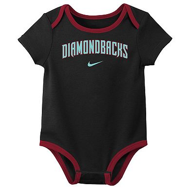 Infant Nike Arizona Diamondbacks Authentic Collection Three-Pack Bodysuit Set