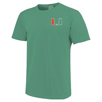 Men's Green Miami Hurricanes Baseball Comfort Colors T-Shirt