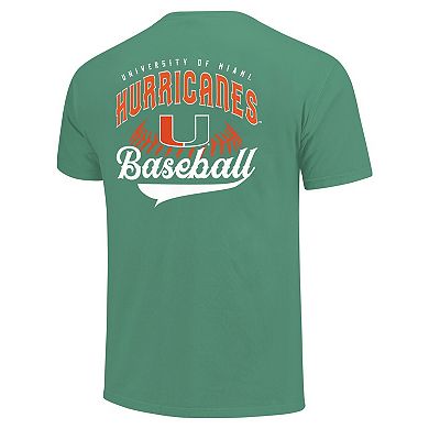 Men's Green Miami Hurricanes Baseball Comfort Colors T-Shirt