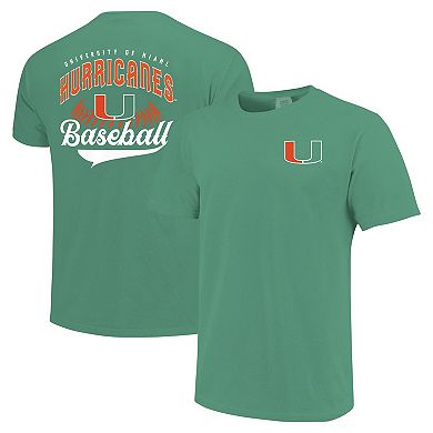 Men's Green Miami Hurricanes Baseball Comfort Colors T-Shirt