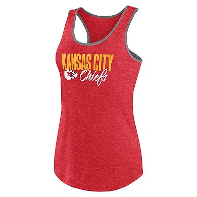 Women's  Fanatics Heather Red Kansas City Chiefs Fuel Racerback Tank Top