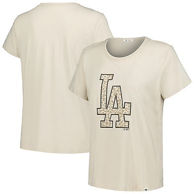 Women's '47 Oatmeal Los Angeles Dodgers Imprint Frankie T-Shirt