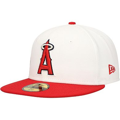 Men's New Era White/Red Los Angeles Angels Major Sidepatch 59FIFTY Fitted Hat