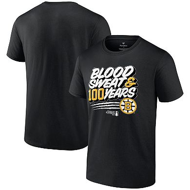 Men's Fanatics Branded  Black Boston Bruins 2024 Stanley Cup Playoffs Slogan T-Shirt