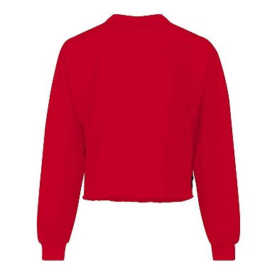 Women's Spirit Jersey Scarlet Nebraska Huskers Slouchy Cropped Long Sleeve T-Shirt