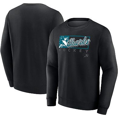 Men's Fanatics Black San Jose Sharks Focus Fleece Pullover Sweatshirt