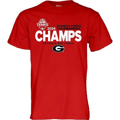 Unisex Blue 84  Red Georgia Bulldogs 2024 SEC Women's Tennis Champions Locker Room T-Shirt