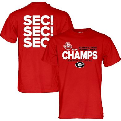 Unisex Blue 84  Red Georgia Bulldogs 2024 SEC Women's Tennis Champions Locker Room T-Shirt