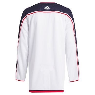 Men's adidas White Columbus Blue Jackets Away Primegreen Authentic Jersey