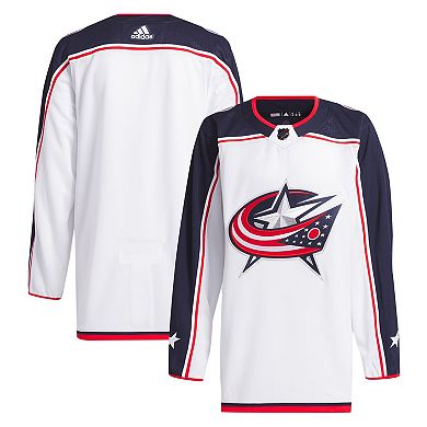 Men's adidas White Columbus Blue Jackets Away Primegreen Authentic Jersey