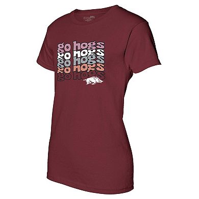 Women's Cardinal Arkansas Razorbacks Repeat Slogan Boyfriend T-Shirt