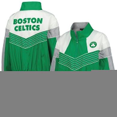 Women's The Wild Collective Kelly Green Boston Celtics Courtside Half-Zip Track Jacket