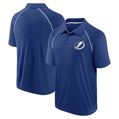 Men's Fanatics Blue Tampa Bay Lightning Raglan Strong Alone Polo