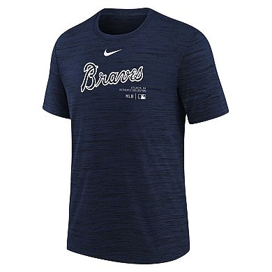 Youth Nike Navy Atlanta Braves Authentic Collection Practice Performance T-Shirt