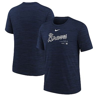 Youth Nike Navy Atlanta Braves Authentic Collection Practice Performance T-Shirt