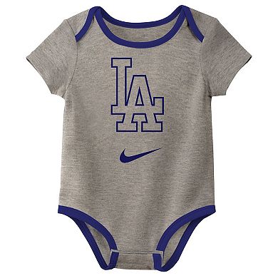 Infant Nike Los Angeles Dodgers Authentic Collection Three-Pack Bodysuit Set