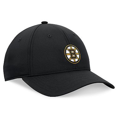 Men's Fanatics Black Boston Bruins Front Office Ripstop Adjustable Hat