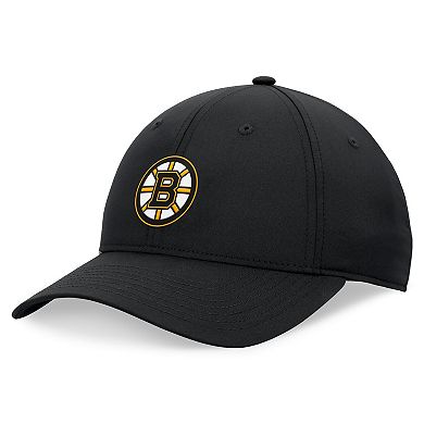 Men's Fanatics Black Boston Bruins Front Office Ripstop Adjustable Hat