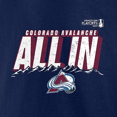 Men's Fanatics  Navy Colorado Avalanche 2024 Stanley Cup Playoffs Slogan T-Shirt