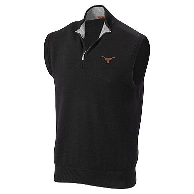 Men's Black Texas Longhorns Forty Acres Alpaca Half-Zip Vest