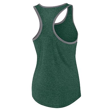 Women's  Fanatics Heather Green Green Bay Packers Fuel Racerback Tank Top