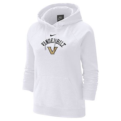 Women's Nike White Vanderbilt Commodores Varsity Raglan Tri-Blend Pullover Hoodie