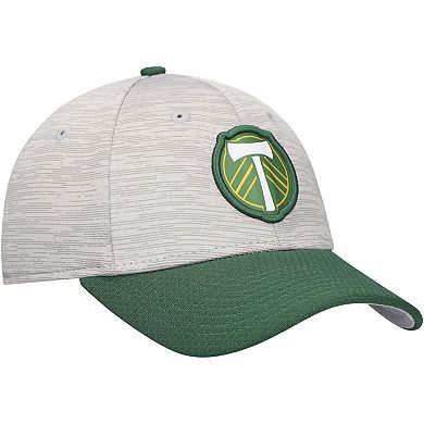 Youth New Era Gray/Green Portland Timbers Active 9FORTY Adjustable Hat