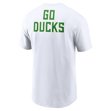 Men's Nike White Oregon Ducks Blitz 2-Hit T-Shirt