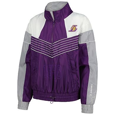 Women's The Wild Collective Purple Los Angeles Lakers Courtside Half-Zip Track Jacket