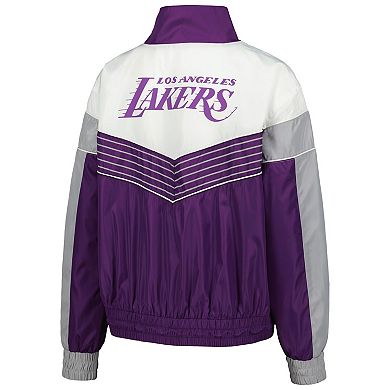 Women's The Wild Collective Purple Los Angeles Lakers Courtside Half-Zip Track Jacket