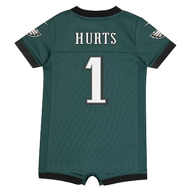 Newborn & Infant Nike Jalen Hurts Midnight Green Philadelphia Eagles Game Romper Jersey