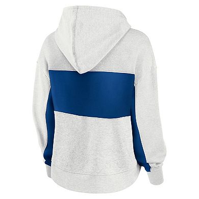 Women's Fanatics Oatmeal Los Angeles Dodgers Up For It Fleece Pullover Hoodie