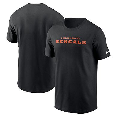 Men's Nike Black Cincinnati Bengals Primetime Wordmark Essential T-Shirt