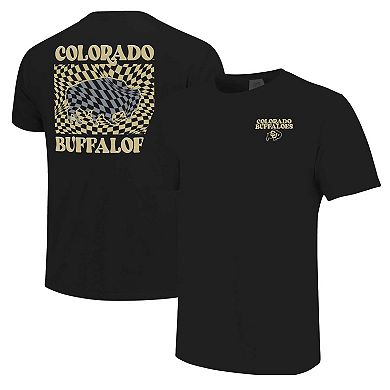 Women's Black Colorado Buffaloes Comfort Colors Checkered Mascot T-Shirt